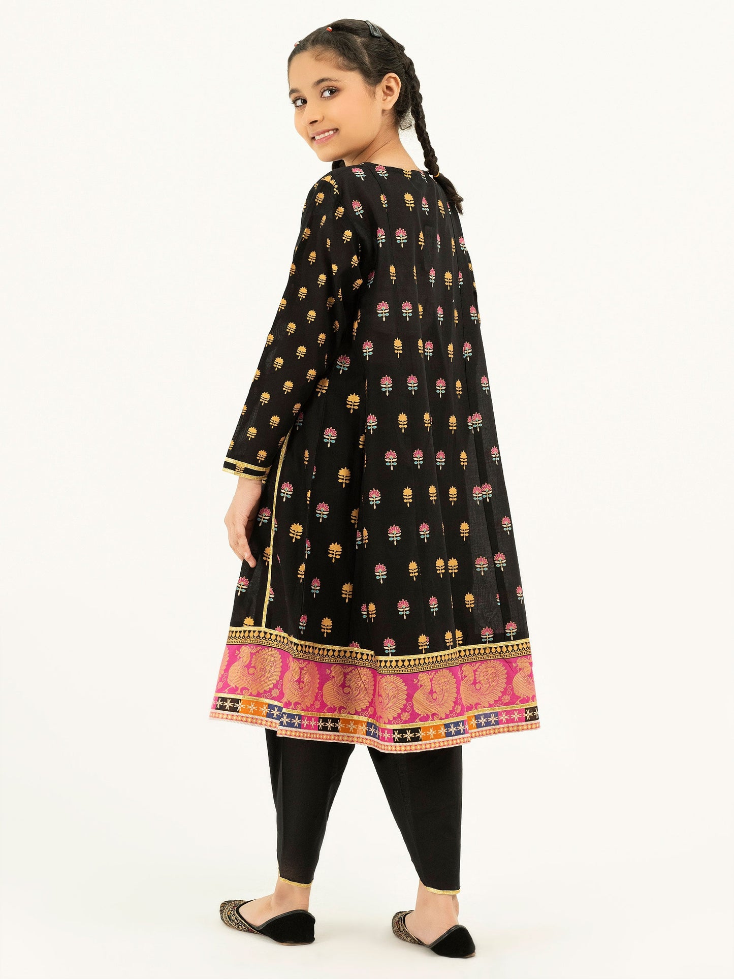2 Piece Lawn Suit-Gold Paste Print (Pret)