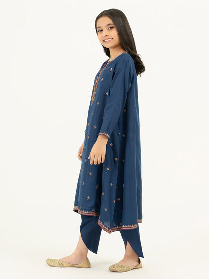 2 Piece Raw Silk Suit-Embellished (Pret)