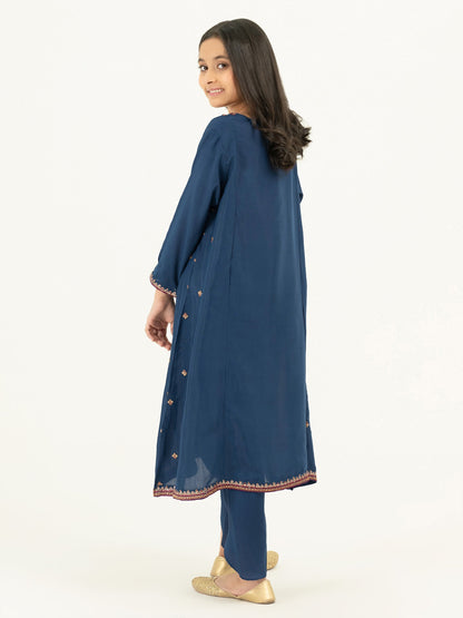 2 Piece Raw Silk Suit-Embellished (Pret)