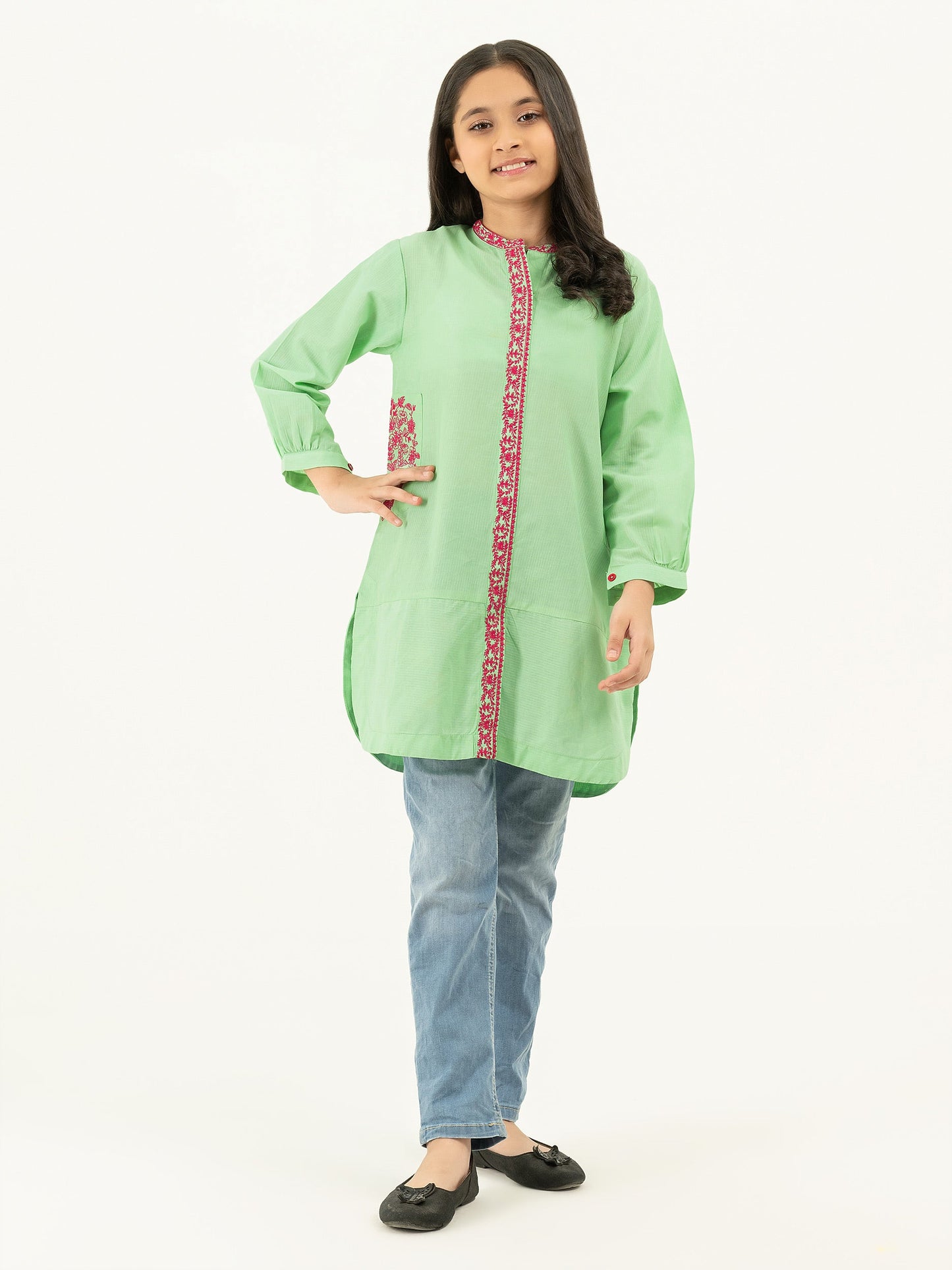 Texture Lawn Shirt-Embroidered (Pret)