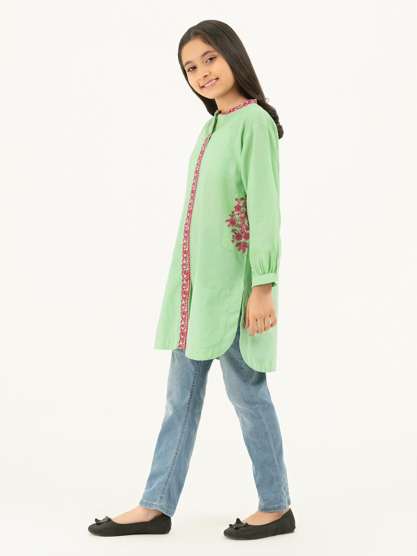 Texture Lawn Shirt-Embroidered (Pret)