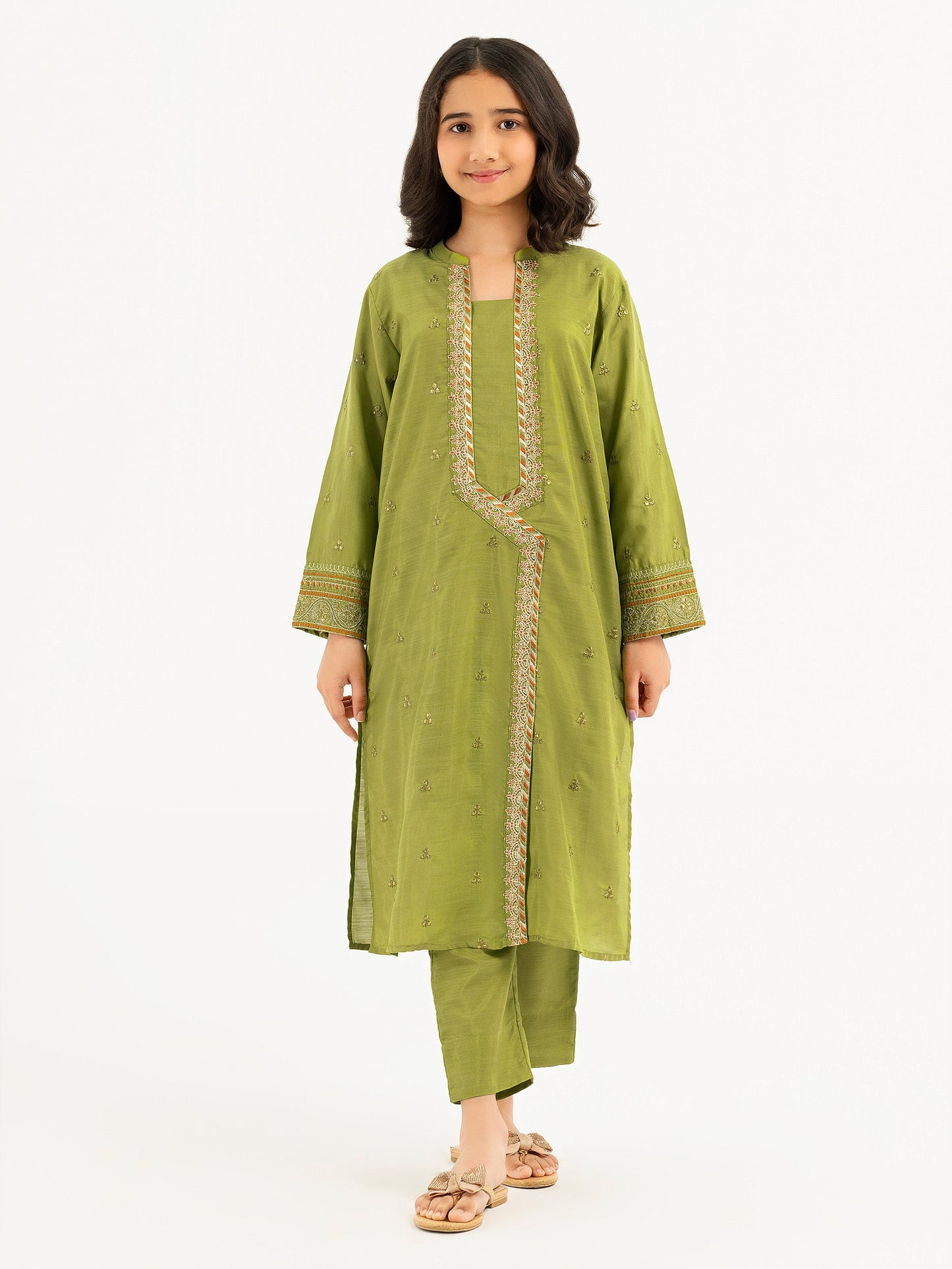 2 Piece Silk Suit-Embroidered (Pret)