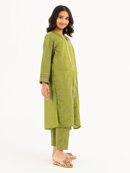 2 Piece Silk Suit-Embroidered (Pret)