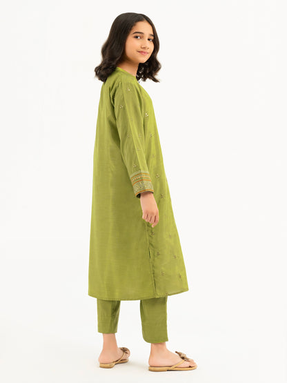 2 Piece Silk Suit-Embroidered (Pret)