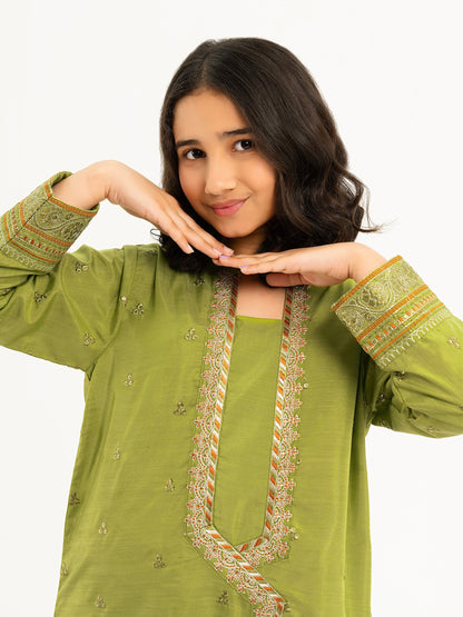 2 Piece Silk Suit-Embroidered (Pret)