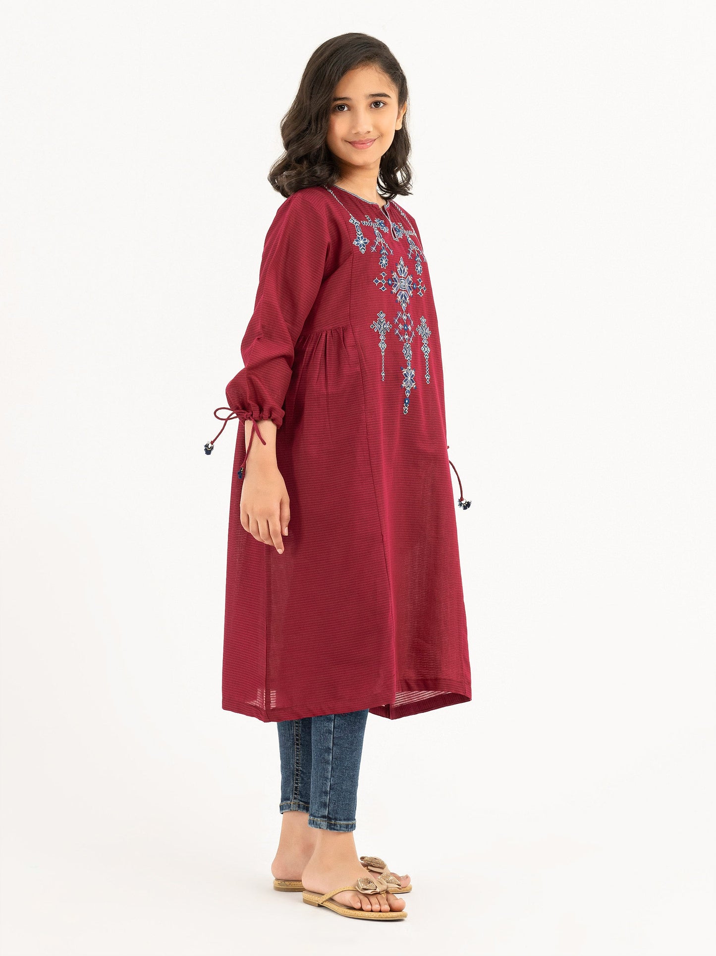 Texture Lawn Shirt-Embroidered (Pret)