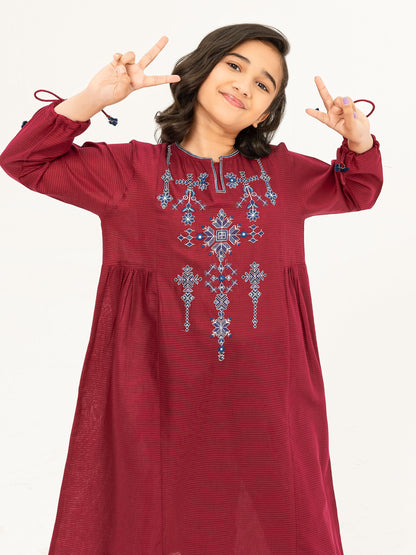 Texture Lawn Shirt-Embroidered (Pret)