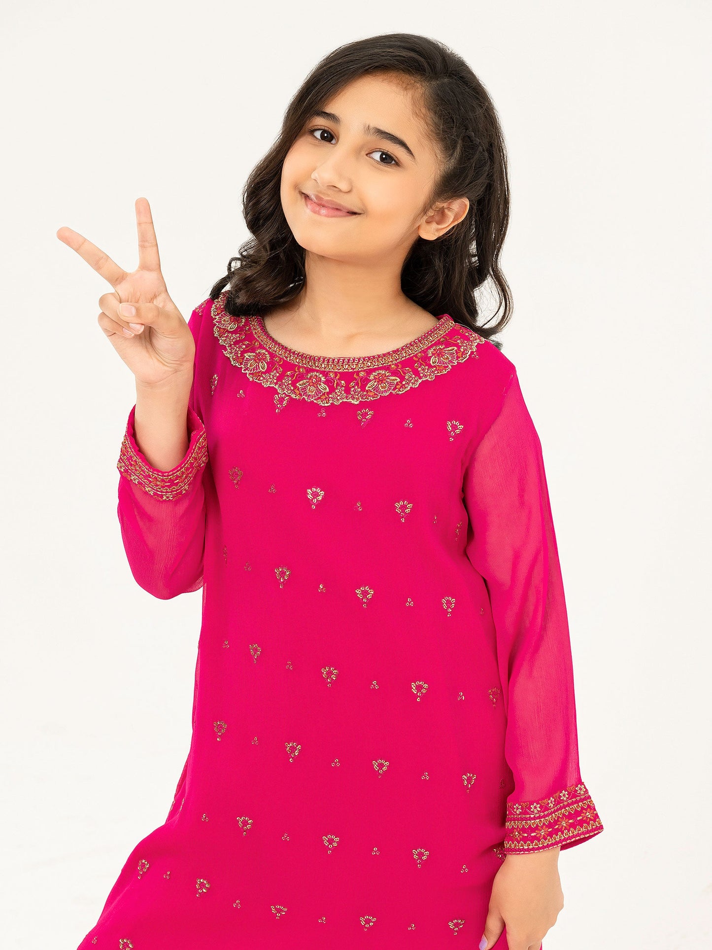 Chiffon Shirt-Embroidered (Pret)