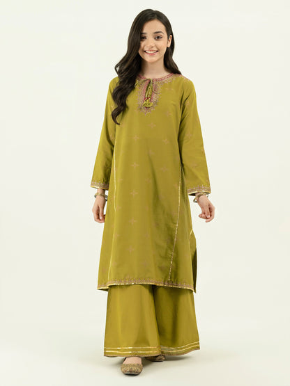 2 Piece Jacquard Suit-Embellished (Pret)