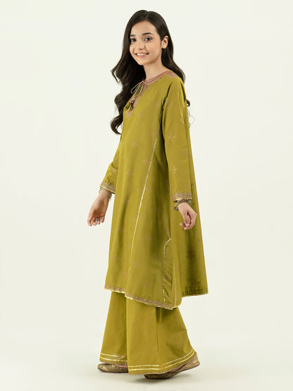 2 Piece Jacquard Suit-Embellished (Pret)