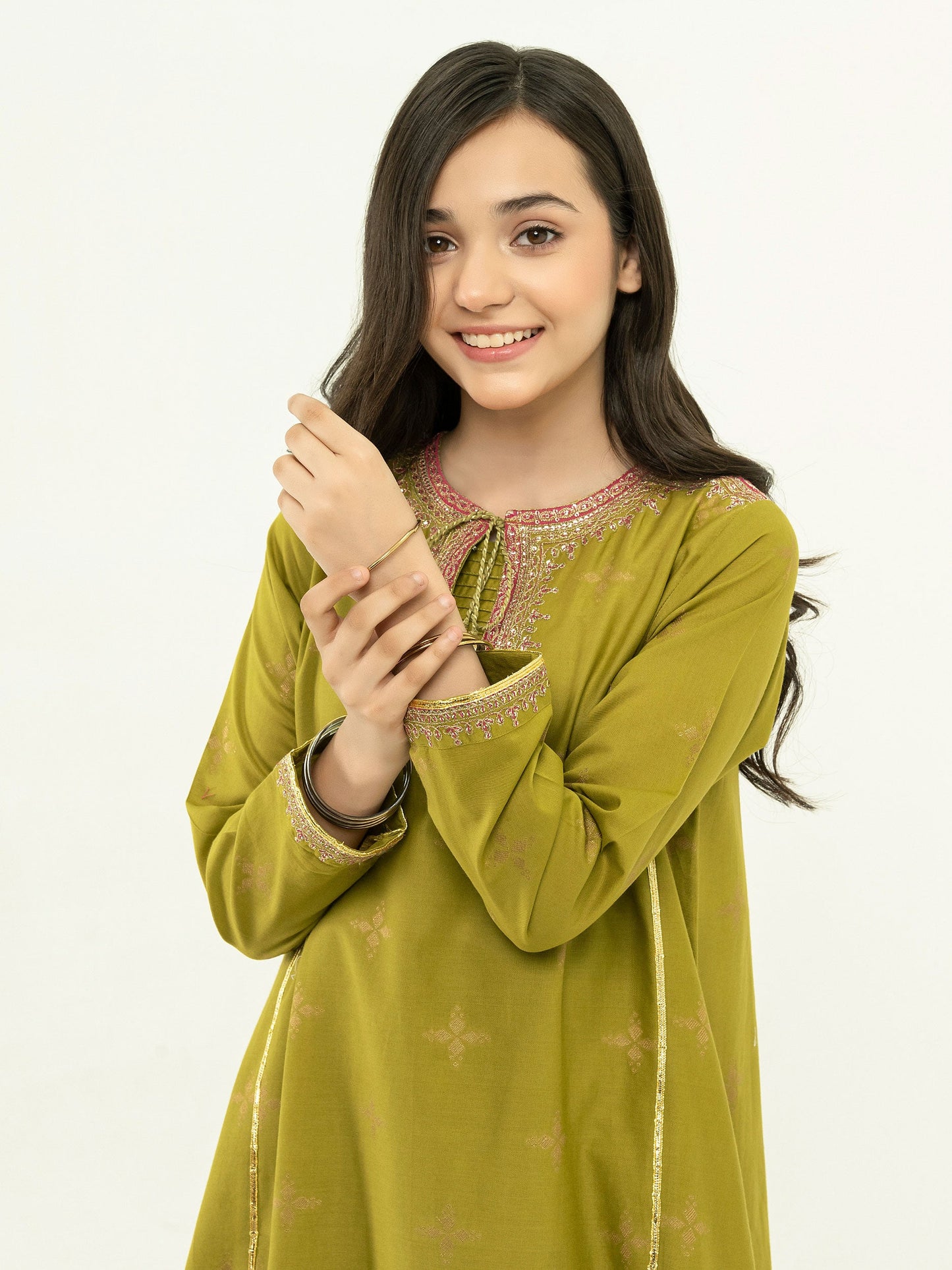 2 Piece Jacquard Suit-Embellished (Pret)
