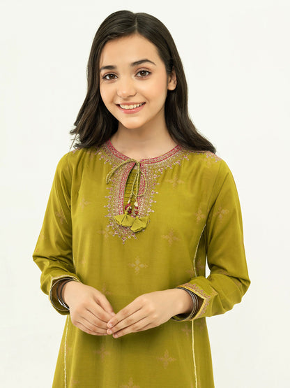 2 Piece Jacquard Suit-Embellished (Pret)