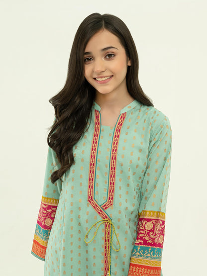 Lawn Shirt- Gold Paste Print
