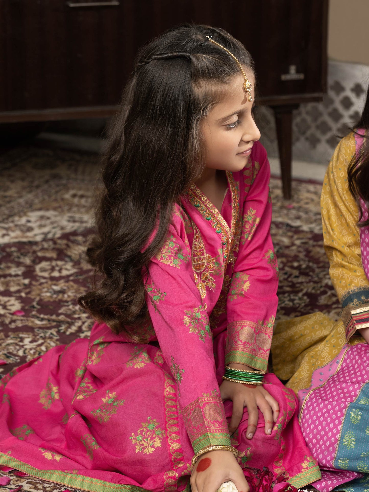 2 Piece Lawn Suit-Gold Paste Print (Pret)