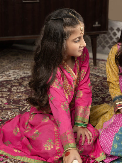 2 Piece Lawn Suit-Gold Paste Print (Pret)
