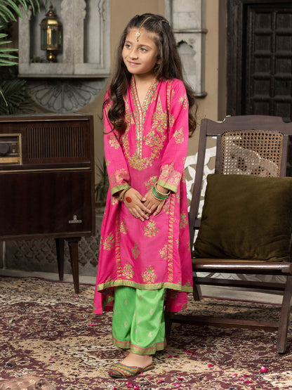 2 Piece Lawn Suit-Gold Paste Print (Pret)