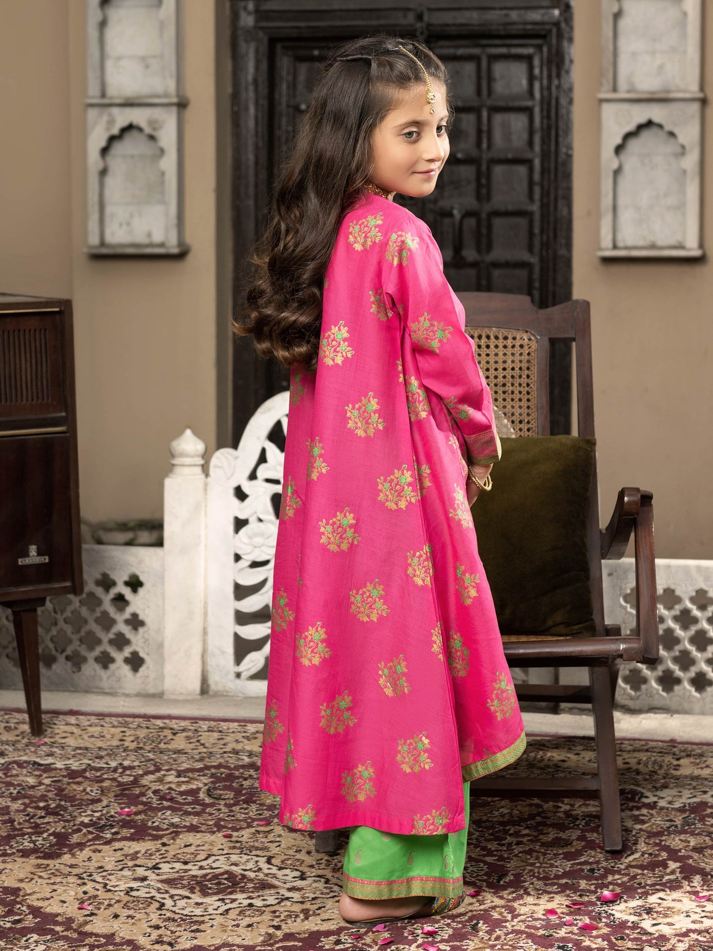 2 Piece Lawn Suit-Gold Paste Print (Pret)