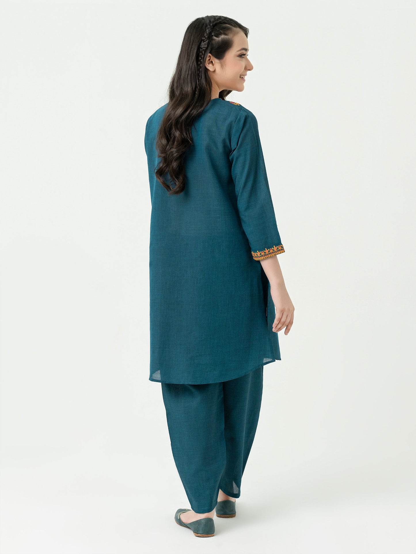 2 Piece Yarn Dyed Suit-Embroidered (Pret)