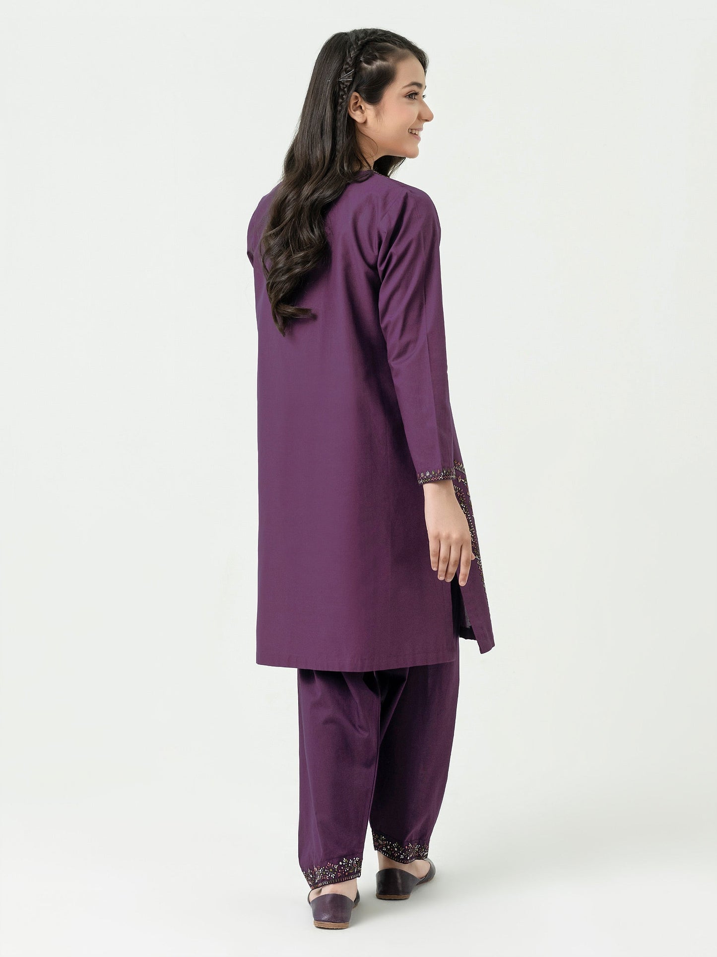 2 Piece Cambric Suit-Embroidered (Pret)