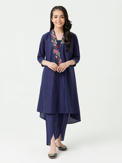 2 Piece Cambric Suit-Embroidered (Pret)