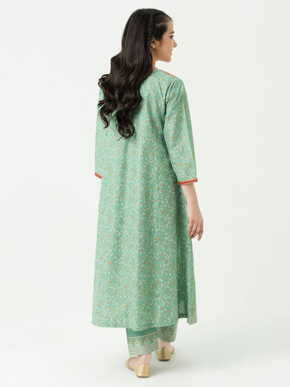 2 Piece Lawn Suit-Gold Paste Print (Pret)