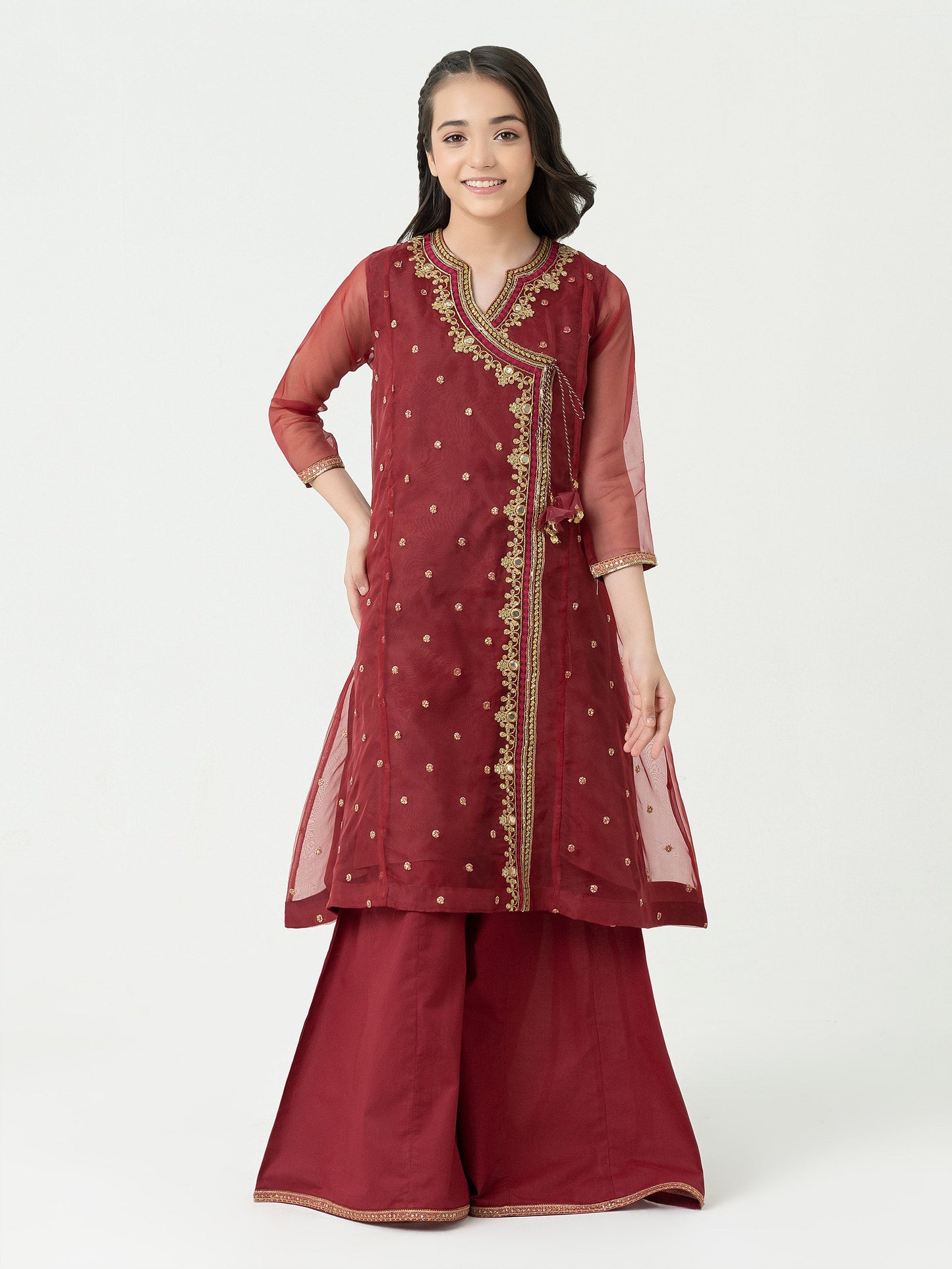 2 Piece Organza Suit-Embroidered (Pret)