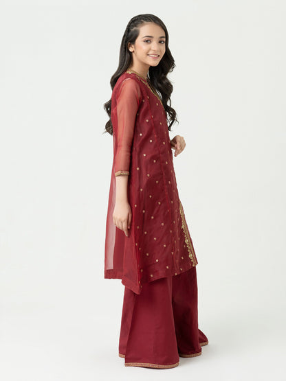 2 Piece Organza Suit-Embroidered (Pret)