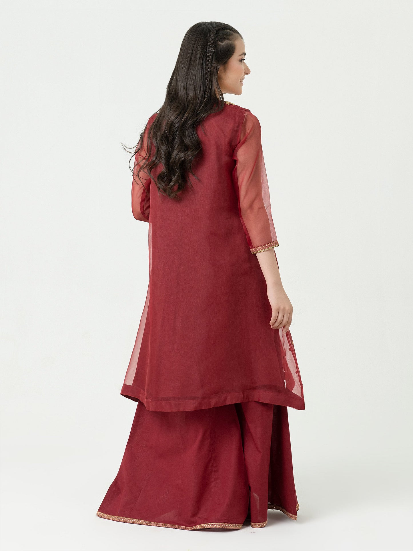 2 Piece Organza Suit-Embroidered (Pret)