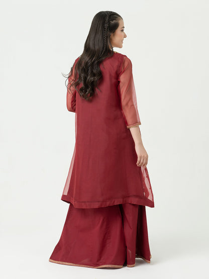 2 Piece Organza Suit-Embroidered (Pret)