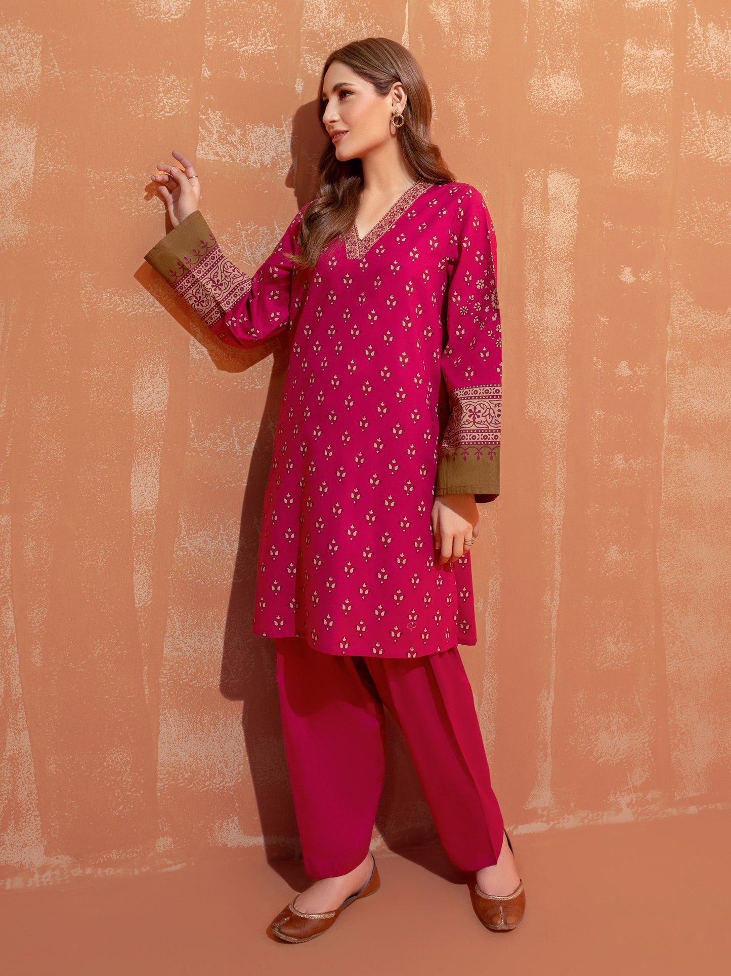 2 Piece Khaddar Suit-Paste Print(Unstitched)