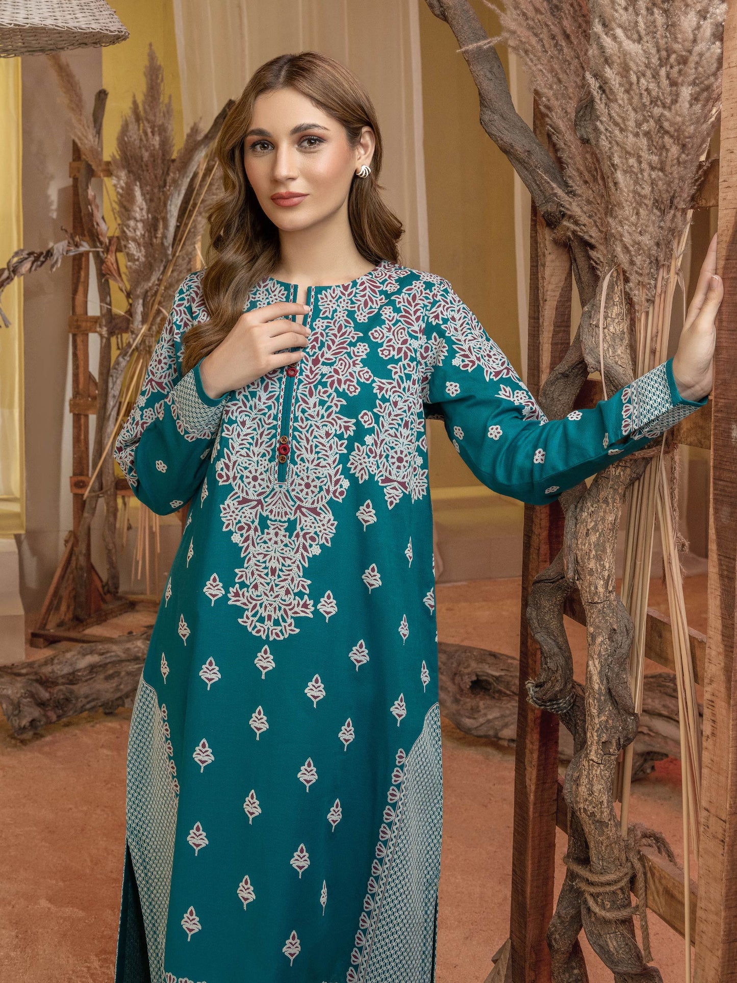 2 Piece Khaddar Suit-Printed(Unstitched)