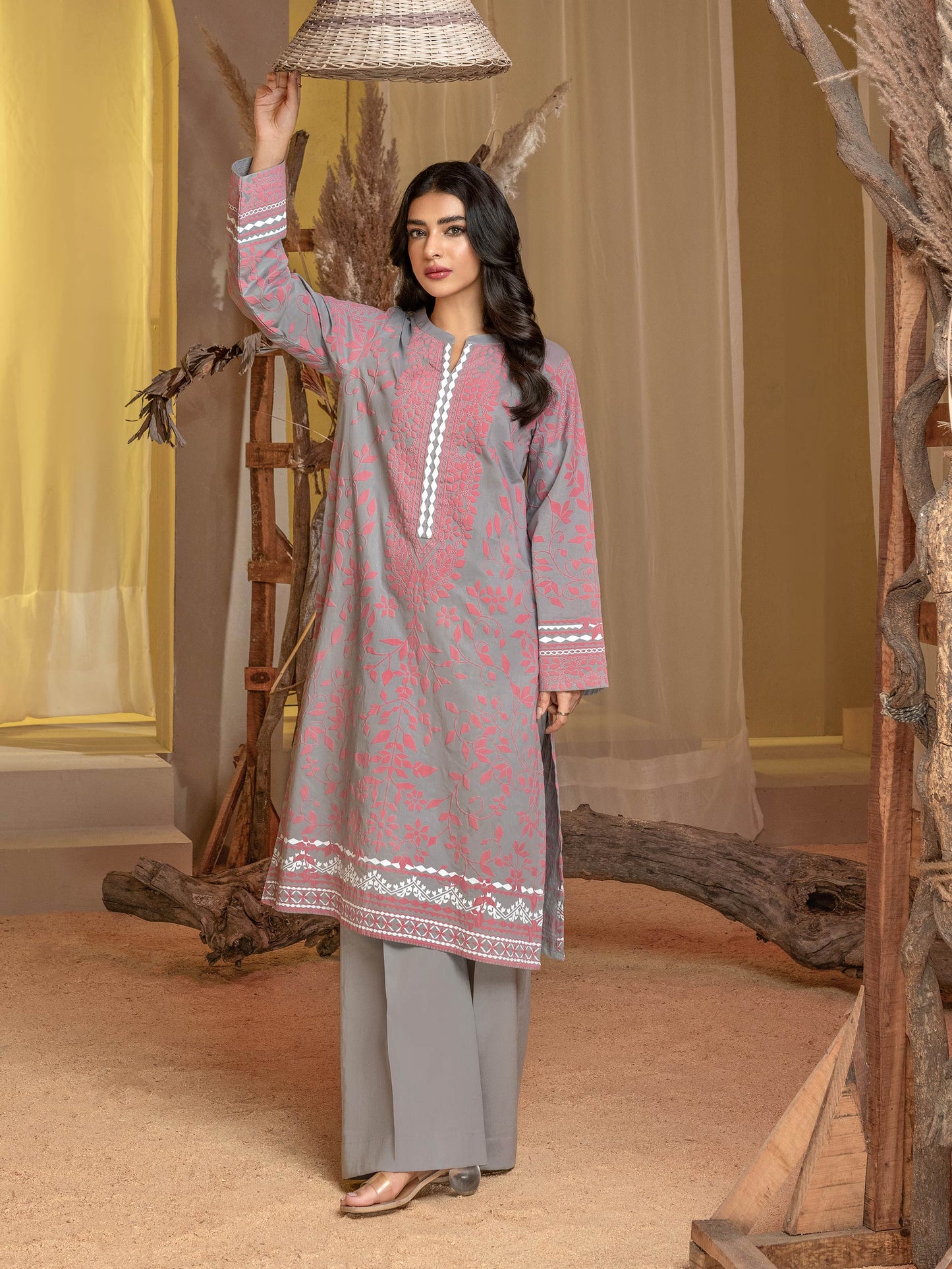 2 Piece Winter Cotton Suit-Paste Print(Unstitched)