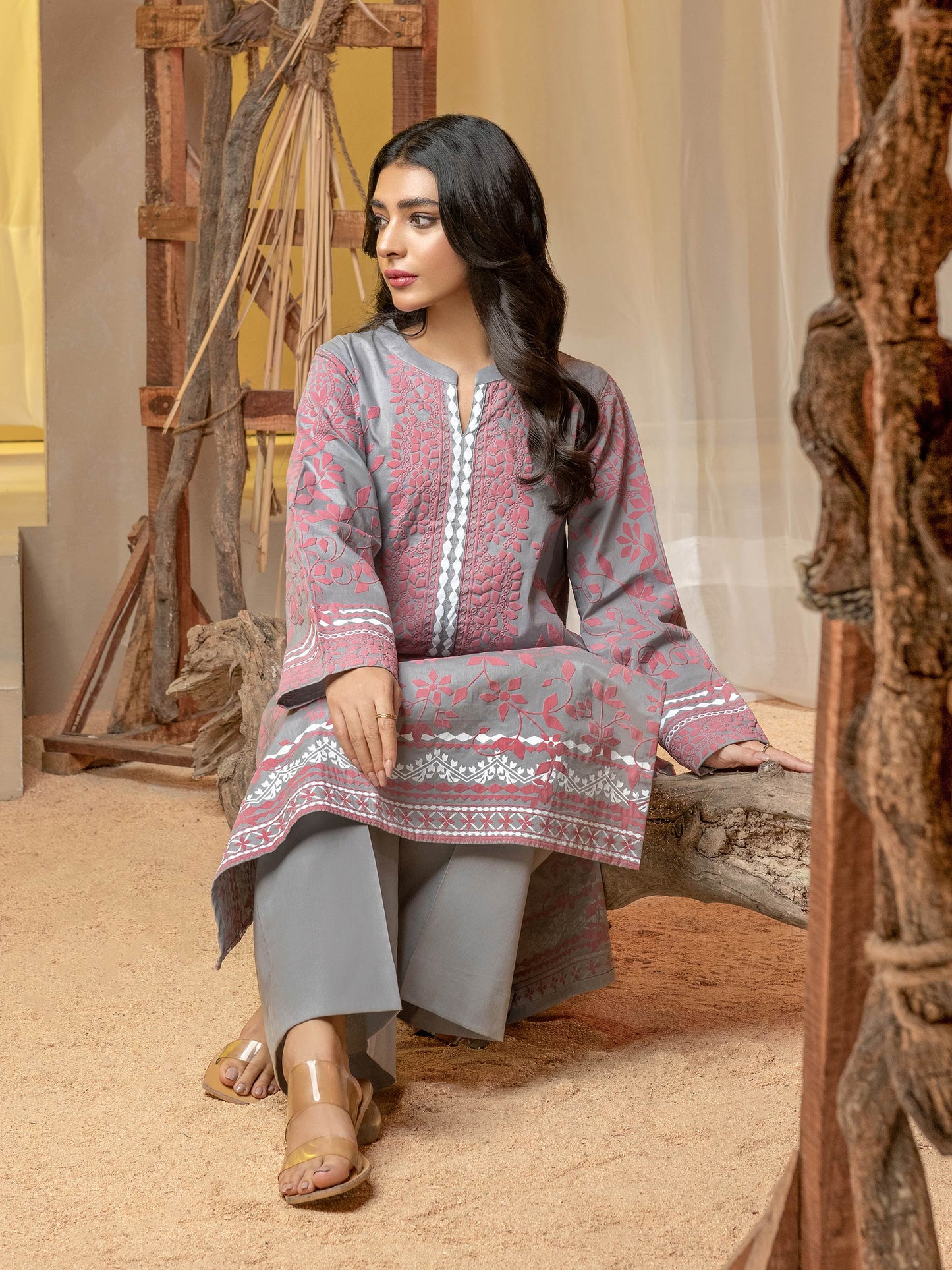 2 Piece Winter Cotton Suit-Paste Print(Unstitched)