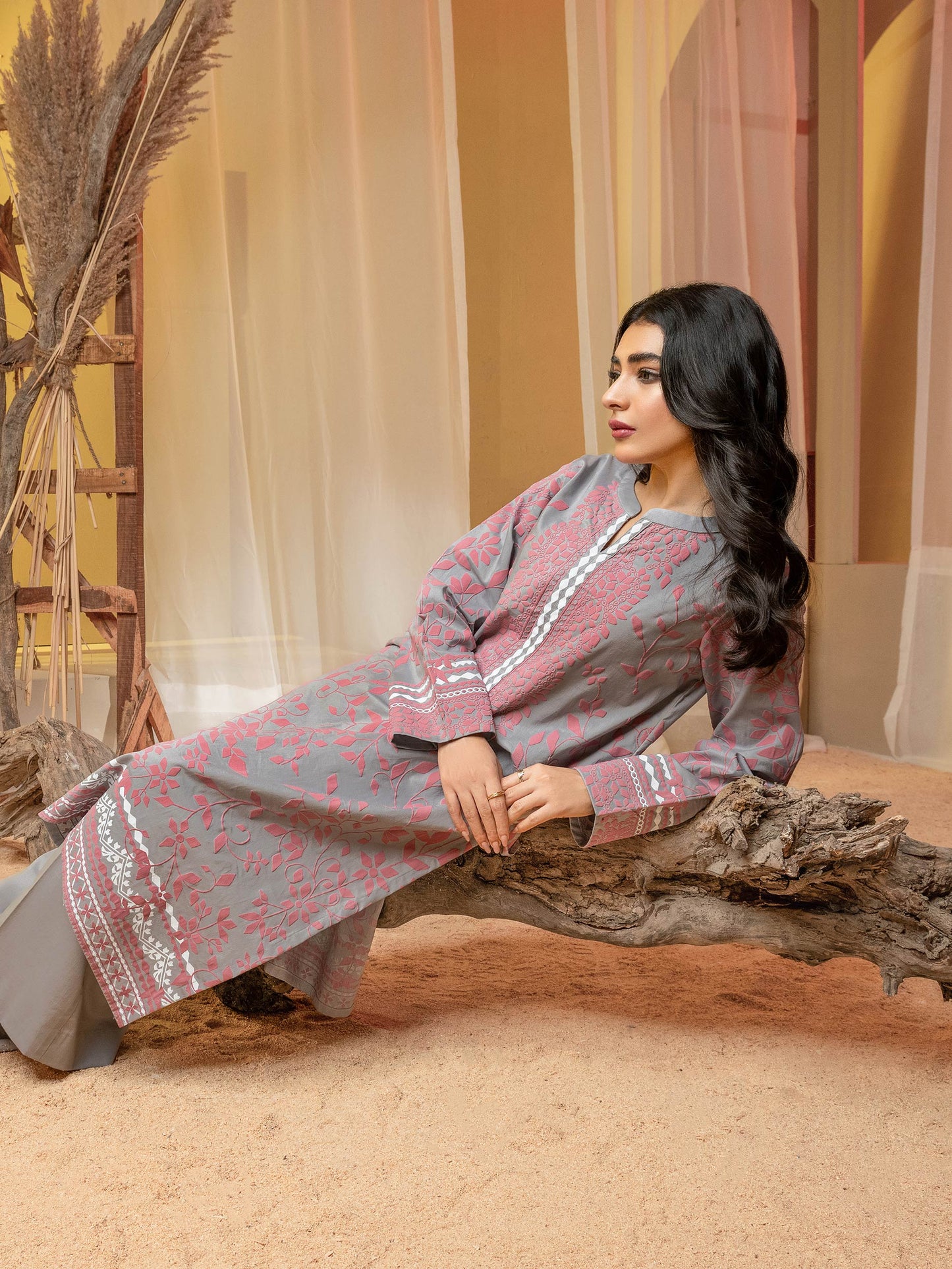2 Piece Winter Cotton Suit-Paste Print(Unstitched)
