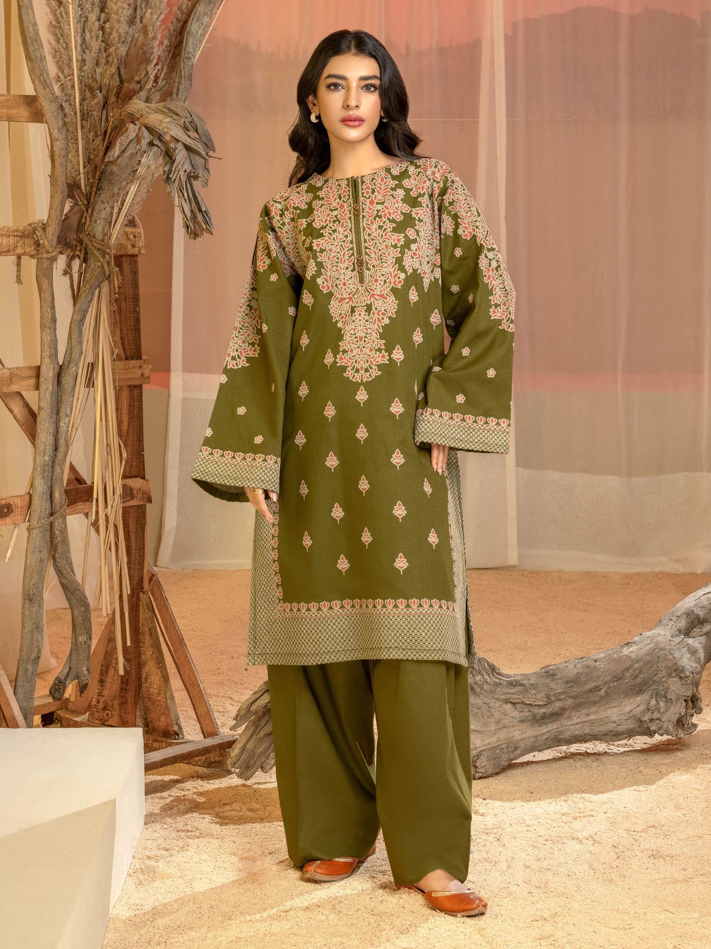 2 Piece Khaddar Suit-Printed(Unstitched)