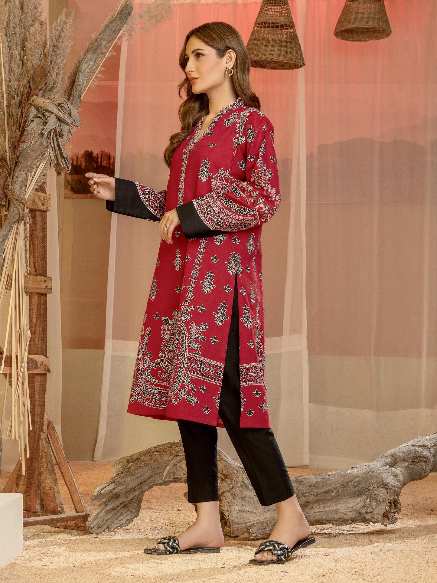 Khaddar Shirt-Paste Print(Unstitched)