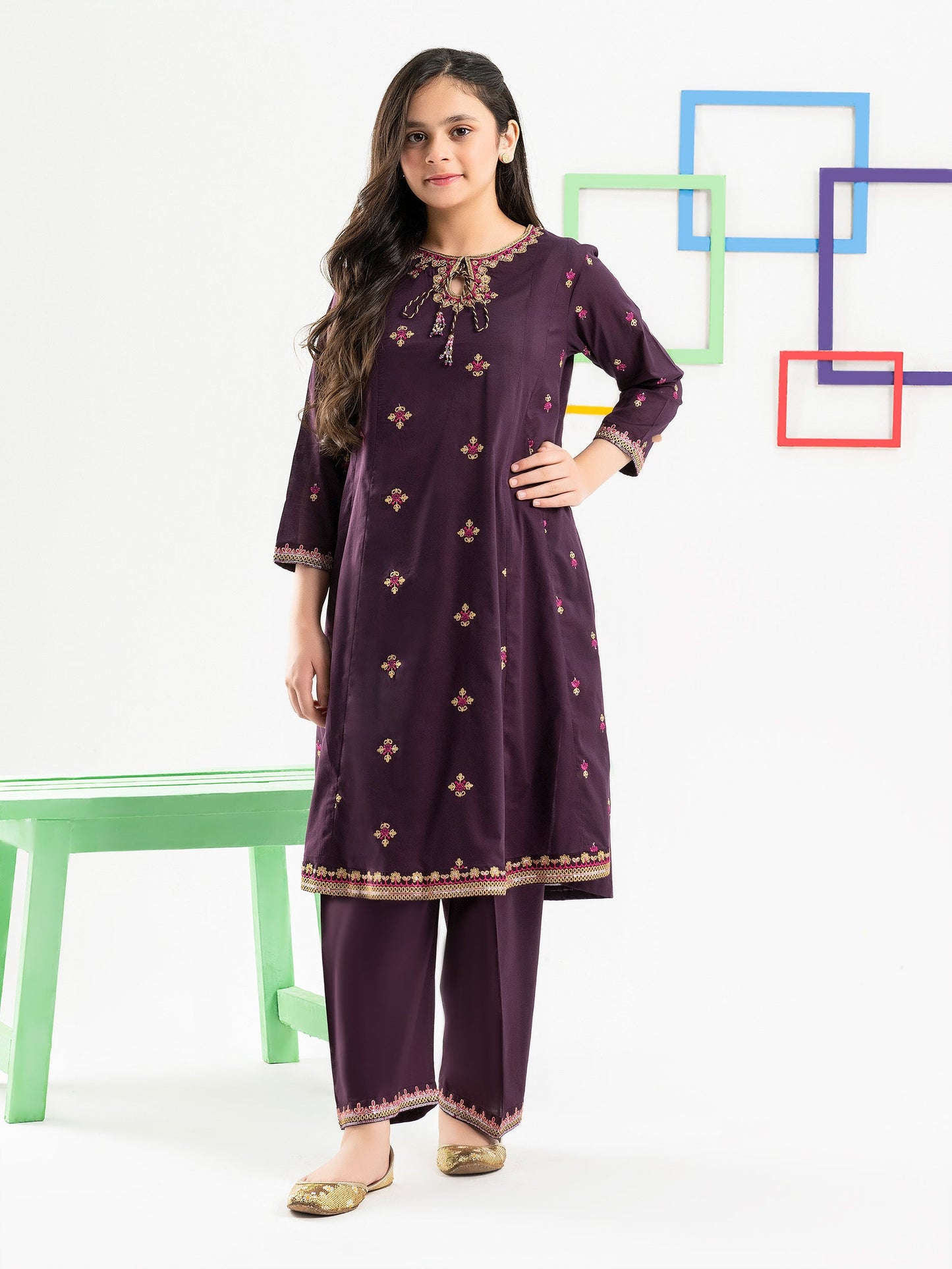 2 Piece Lawn Suit-Embroidered