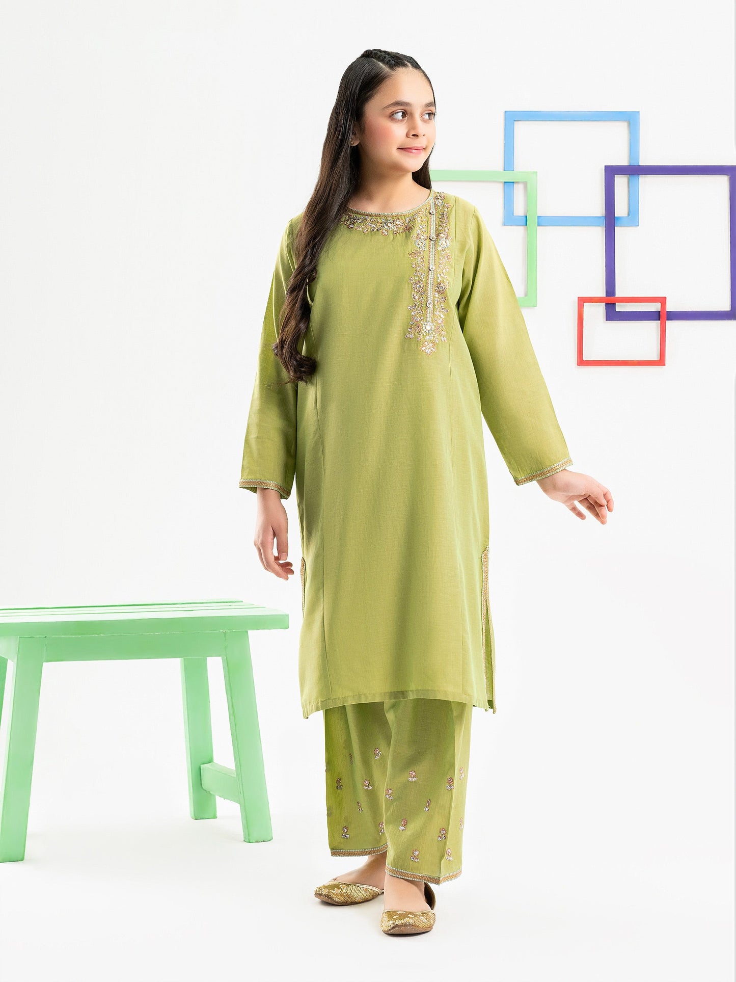 2 Piece Yarn Dyed Suit-Embroidered
