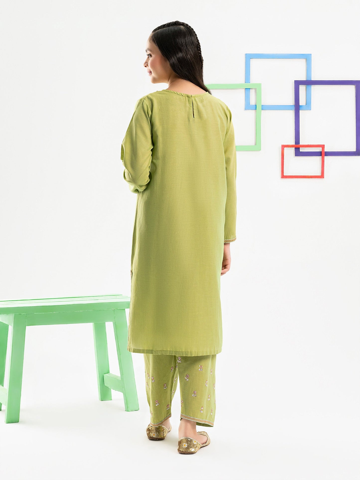 2 Piece Yarn Dyed Suit-Embroidered