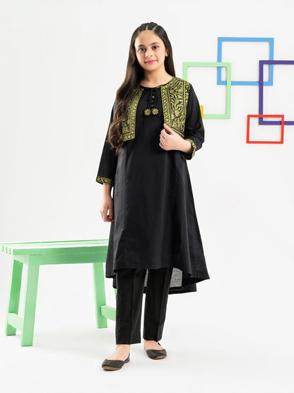 Cambric Shirt with Bolero-Embroidered