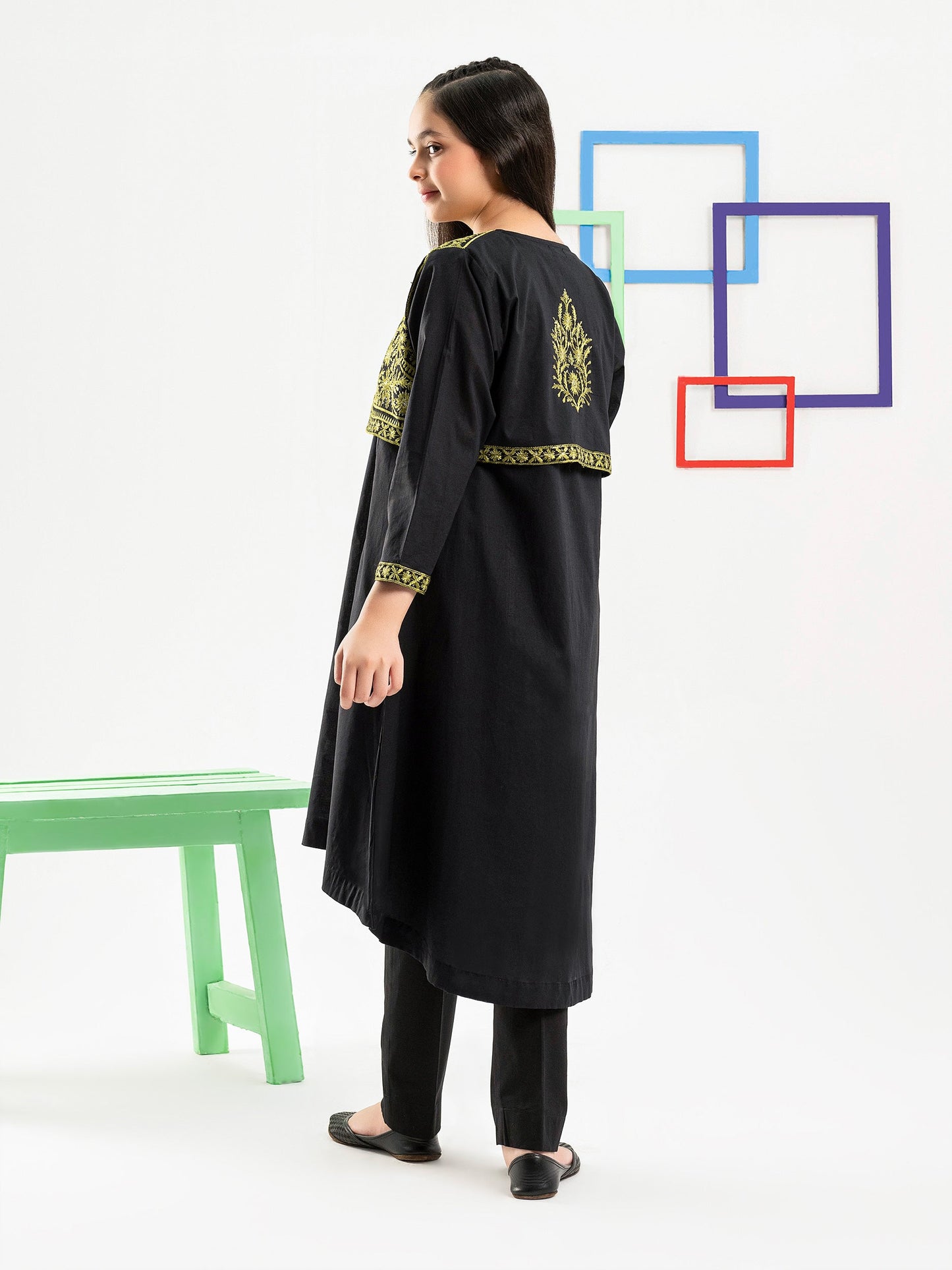 Cambric Shirt with Bolero-Embroidered