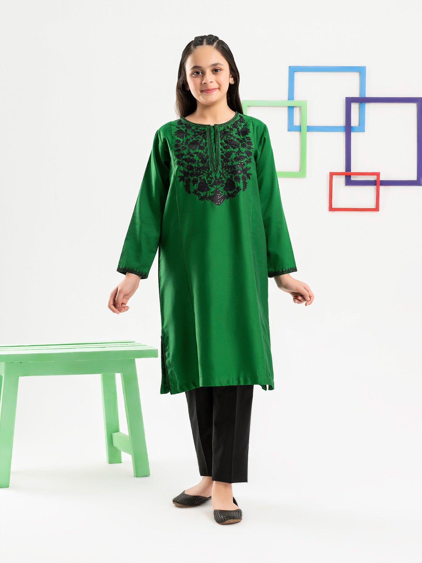 Satin Shirt-Embroidered