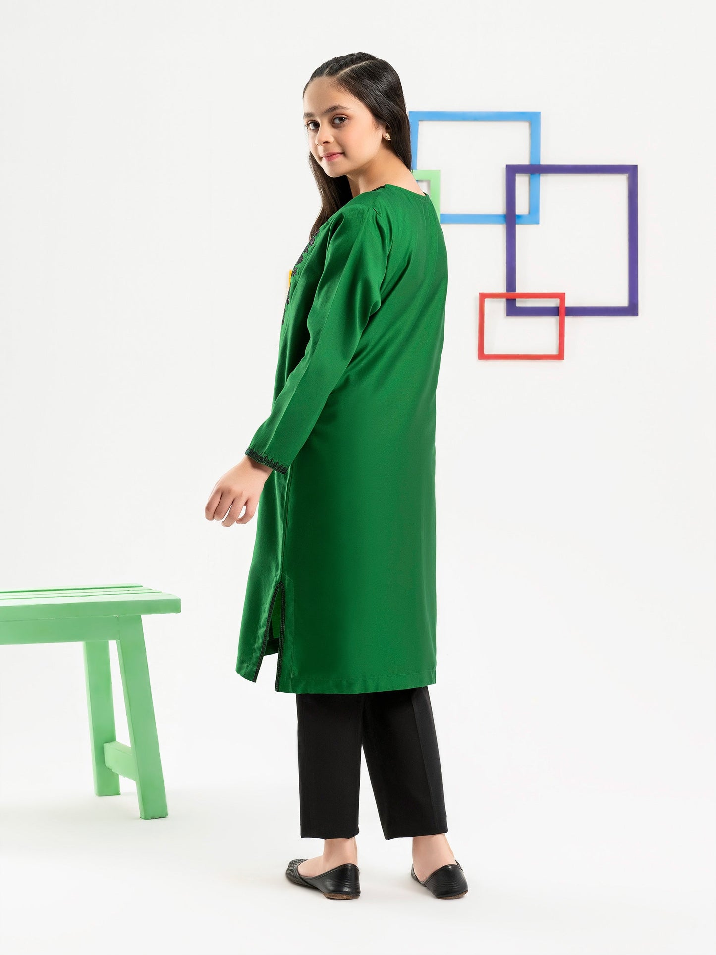 Satin Shirt-Embroidered
