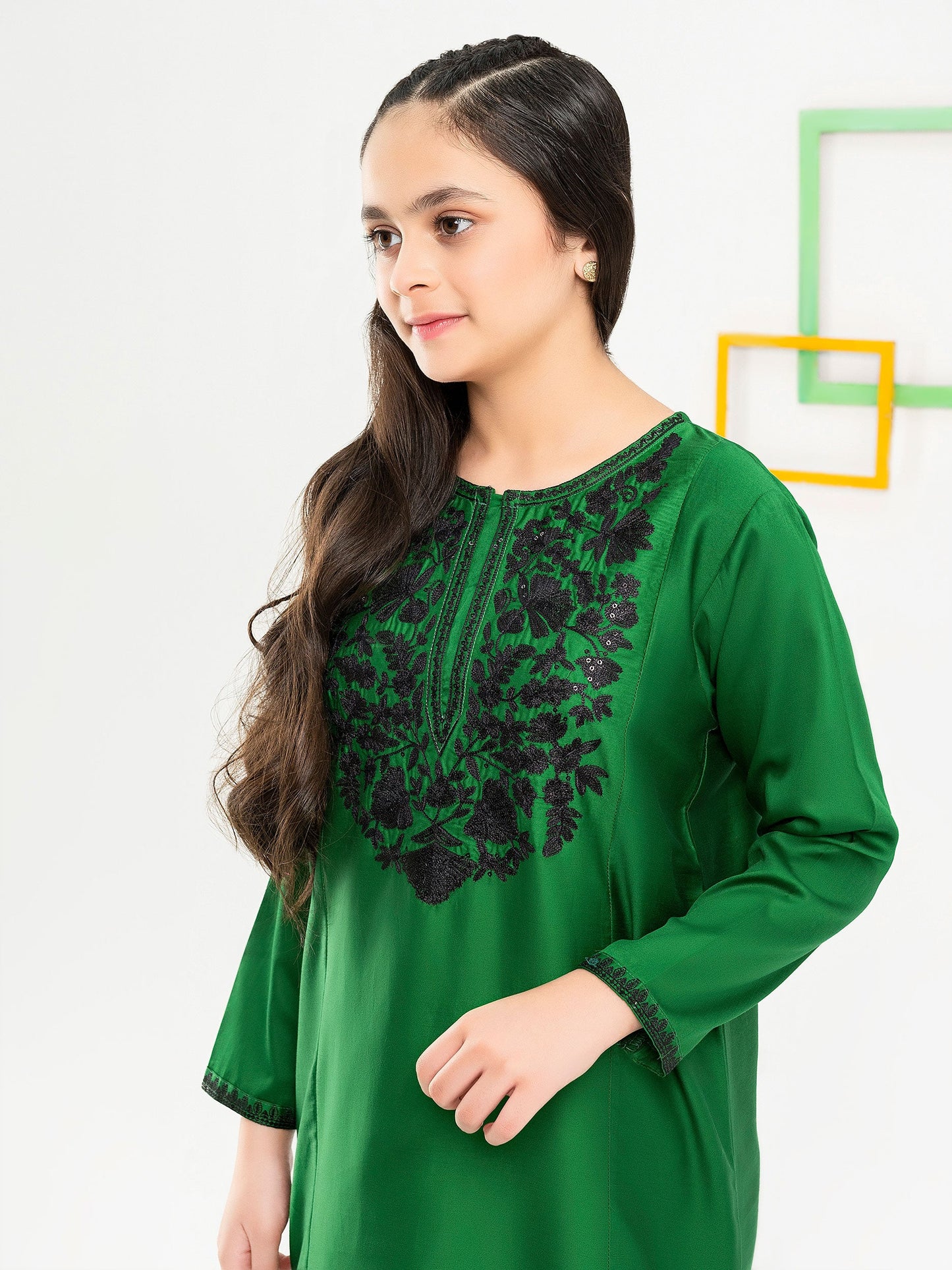 Satin Shirt-Embroidered