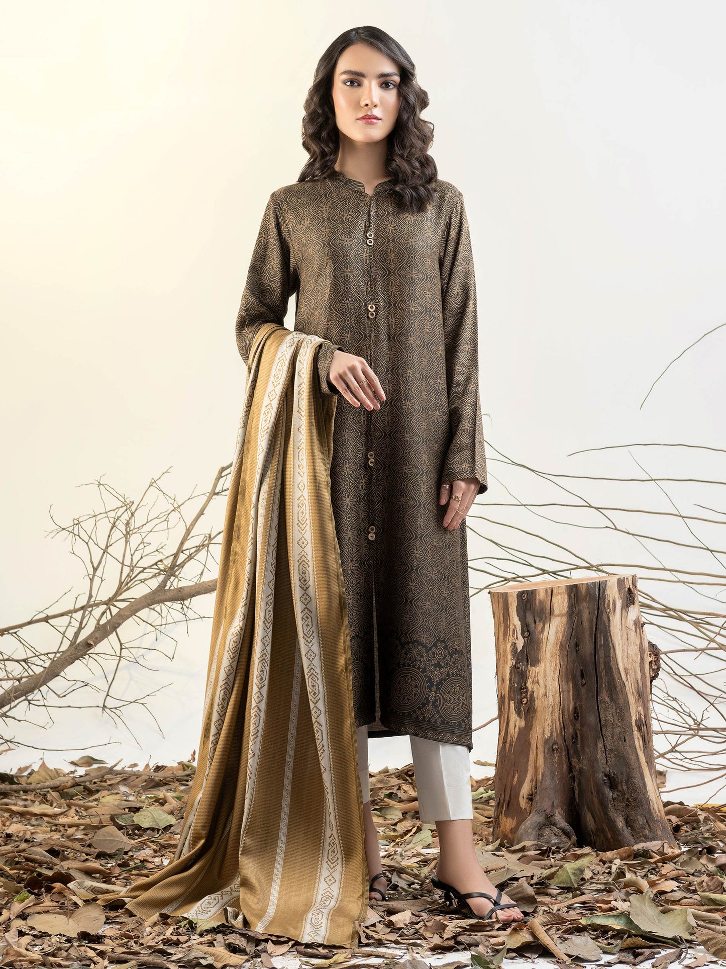 2 piece Linen Suit-Printed(Unstitched)