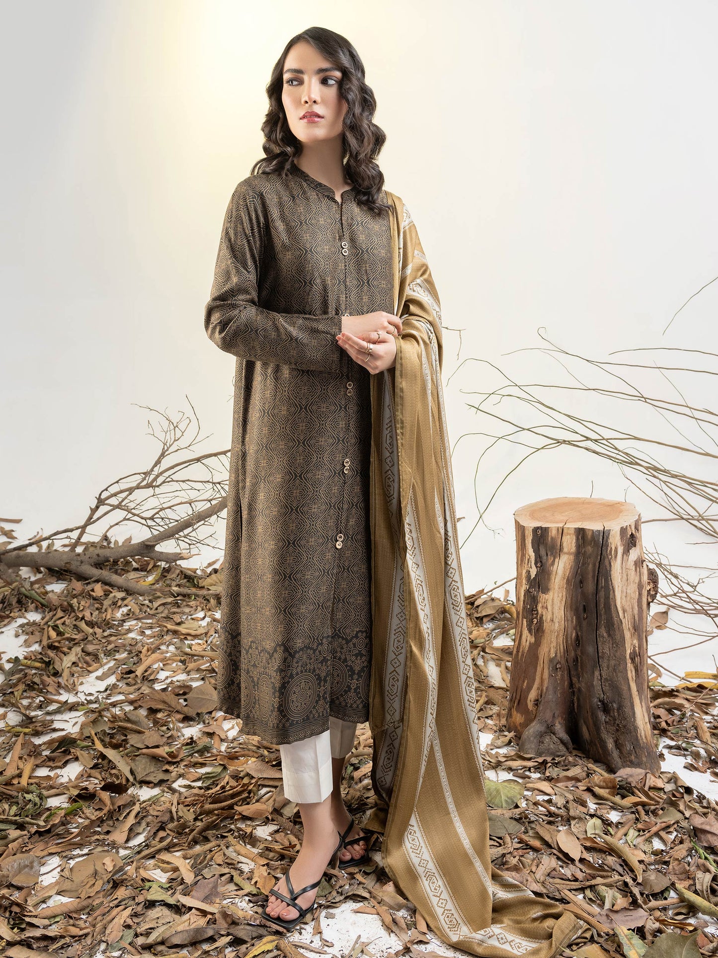 2 piece Linen Suit-Printed(Unstitched)