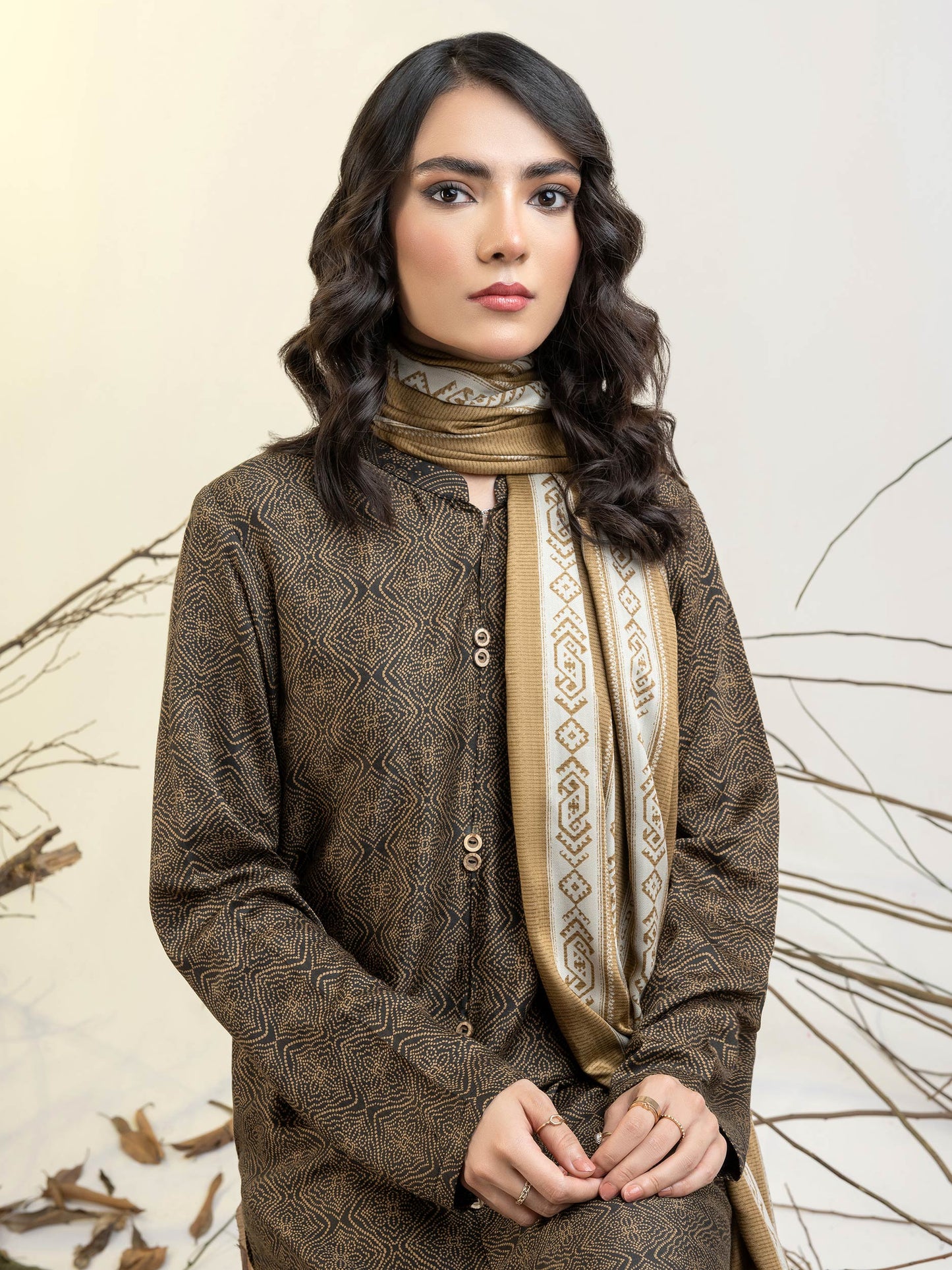 2 piece Linen Suit-Printed(Unstitched)