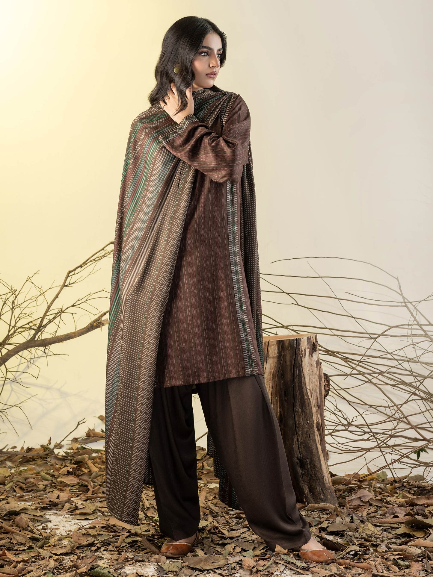 3 Piece Linen Suit-Printed(Unstitched)