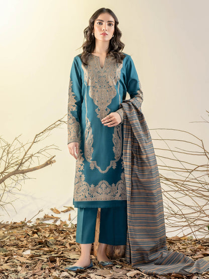 3 Piece Slub Khaddar Suit-Paste Print(Unstitched)