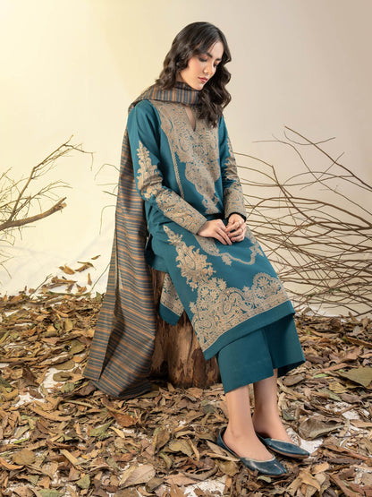 3 Piece Slub Khaddar Suit-Paste Print(Unstitched)